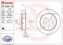 Тормозной диск Brembo Prime Line 08.A354.10 для Toyota Corolla Verso 2 пок. / рестайлинг
