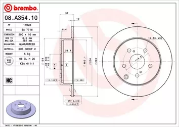 Brembo Prime Line 08.A354.10 <span>тормозной диск полный</span>