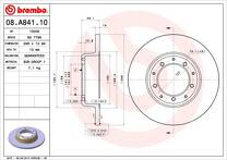 Тормозной диск Brembo Prime Line 08.A841.10 для Land Rover Defender 1 пок.