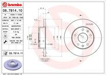 Тормозной диск Brembo Prime Line 08.7814.11 для Land Rover Freelander 1 пок. / рестайлинг