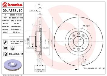 Brembo Prime Line 09.A558.11 <span>тормозной диск вентилируемый</span>
