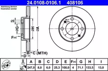 Тормозной диск ATE  24.0108-0106.1