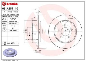 Brembo Prime Line 08.A351.11 <span>тормозной диск полный</span>