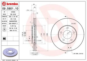 Brembo Prime Line 09.5801.10 <span>тормозной диск вентилируемый</span>