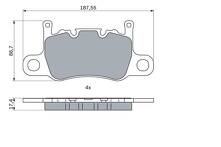 Задние тормозные колодки Bosch 0 986 424 605 для Porsche Cayman 981