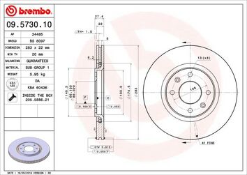 Brembo Prime Line 09.5730.10 <span>тормозной диск вентилируемый</span>