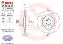 Тормозной диск Brembo Prime Line 08.7955.10 для Peugeot 807 1 пок. / E / рестайлинг
