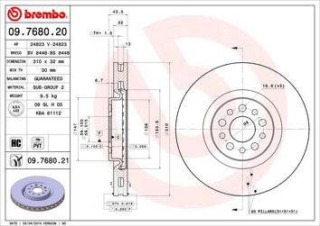Brembo Prime Line 09.7680.20 <span>тормозной диск вентилируемый</span>