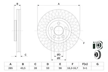 Bosch 0 986 479 114 <span>тормозной диск вентилируемый</span>