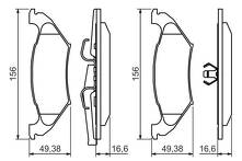 Задние тормозные колодки Bosch 0 986 494 495 для Dodge Grand Caravan 3 пок.