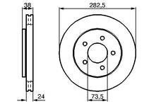 Тормозной диск Bosch 0 986 478 983 для Dodge Caravan 3 пок.