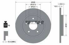 Тормозной диск Textar 92181005 для Dodge Grand Caravan 5 пок.