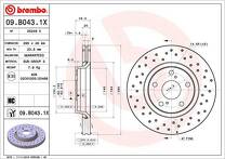 Тормозной диск Brembo Xtra Line 09.B043.1X для Toyota Avensis 3 пок. / T27 / универсал / рестайлинг