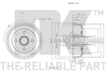 Задний тормозной барабан NK 252541