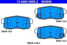 Задние тормозные колодки ATE 13.0460-5856.2 для Mazda RX-8 1 пок. / рестайлинг