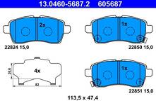 Передние тормозные колодки ATE 13.0460-5687.2 для Suzuki Ignis 3 пок. / рестайлинг