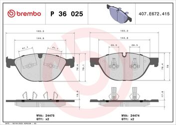 Brembo P 36 025 <span>тормозные колодки передние</span>