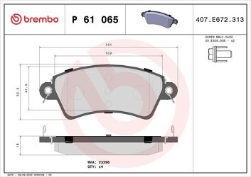 Brembo P 61 065 <span>тормозные колодки передние</span>