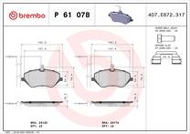 Передние тормозные колодки Brembo P 61 078 для Citroen C6 1 пок.