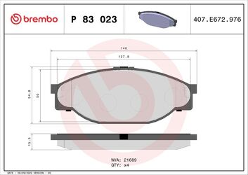 Brembo P 83 023 <span>тормозные колодки передние</span>