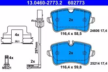 Задние тормозные колодки ATE  13.0460-2773.2