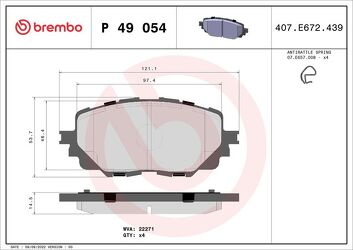 Brembo P 49 054 <span>тормозные колодки передние</span>
