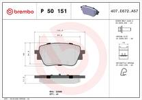 Задние тормозные колодки Brembo  P 50 151