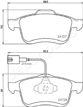 Japanparts PA-0221AF <span>тормозные колодки передние</span>