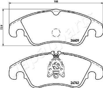 Japanparts PA-0309AF <span>тормозные колодки передние</span>