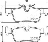 Задние тормозные колодки Japanparts  PP-0103AF
