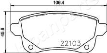 Задние тормозные колодки Japanparts  PP-0704AF