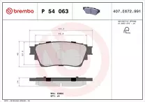 Задние тормозные колодки Brembo  P 54 063