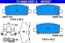 Задние тормозные колодки ATE 13.0460-5507.2 для Honda HR-V 2 пок.