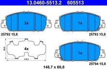 Передние тормозные колодки ATE 13.0460-5513.2 для Honda HR-V 2 пок.