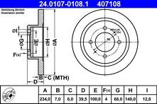 Тормозной диск ATE 24.0107-0108.1 для Nissan Almera N15 / седан