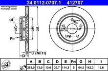 Тормозной диск ATE 24.0112-0707.1 для Honda S2000 1 пок.
