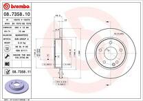 Тормозной диск Brembo Prime Line 08.7358.11 для Mercedes-Benz A-Class W168