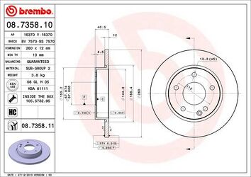 Brembo Prime Line 08.7358.11 <span>тормозной диск полный</span>
