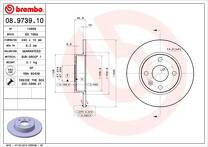 Тормозной диск Brembo Prime Line 08.9739.10 для Opel Tigra B / кабриолет