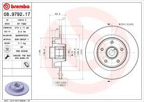 Тормозной диск Brembo Prime Line 08.9792.17 для Renault Laguna 2 пок. / рестайлинг