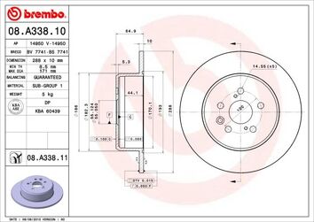 Brembo Prime Line 08.A338.11 <span>тормозной диск полный</span>