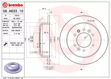 Brembo Prime Line 08.A633.10 <span>тормозной диск полный</span>