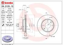 Тормозной диск Brembo 09.3125.10 для Peugeot 407 1 пок. / седан