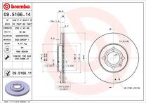 Тормозной диск Brembo Prime Line 09.5166.11 для Volkswagen Caddy 2 пок. / 9K9