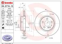 Тормозной диск Brembo Prime Line 09.5716.10 для Mercedes-Benz S-Class W220 / рестайлинг
