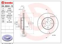 Тормозной диск Brembo Prime Line 09.6942.10 для Nissan Almera N15 / седан