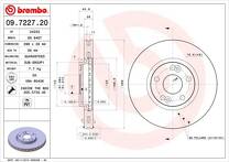 Тормозной диск Brembo Prime Line 09.7227.20 для Renault Espace 3 пок.