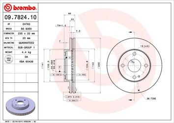 Brembo Prime Line 09.7824.10 <span>тормозной диск вентилируемый</span>