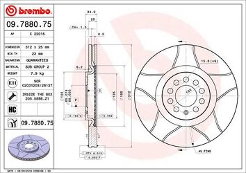 Brembo Xtra Line 09.7880.75 <span>тормозной диск </span>
