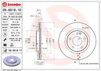 Тормозной диск Brembo Prime Line 09.8519.10 для Mercedes-Benz A-Class W168